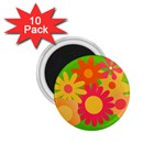 Groovy Mod Floral 1.75  Magnet (10 pack) 