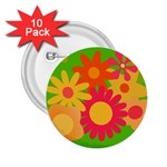 Groovy Mod Floral 2.25  Button (10 pack)