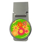 Groovy Mod Floral Money Clip (Round)