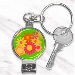 Groovy Mod Floral Nail Clippers Key Chain