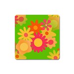 Groovy Mod Floral Magnet (Square)