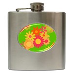 Groovy Mod Floral Hip Flask (6 oz)