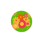 Groovy Mod Floral Golf Ball Marker