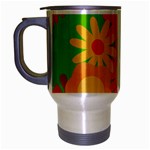 Groovy Mod Floral Travel Mug (Silver Gray)