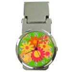 Groovy Mod Floral Money Clip Watch