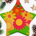 Groovy Mod Floral Star Ornament (Two Sides)