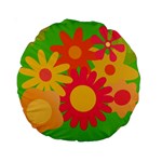 Groovy Mod Floral Standard 15  Premium Round Cushion 