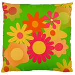 Groovy Mod Floral Large Flano Cushion Case (One Side)