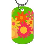 Groovy Mod Floral Dog Tag (Two Sides)