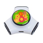 Groovy Mod Floral 3-Port USB Hub