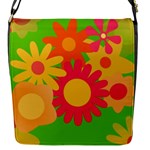 Groovy Mod Floral Flap Closure Messenger Bag (S)