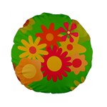 Groovy Mod Floral Standard 15  Premium Flano Round Cushion 