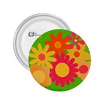 Groovy Mod Floral 2.25  Button