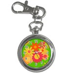 Groovy Mod Floral Key Chain Watch