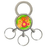 Groovy Mod Floral 3-Ring Key Chain