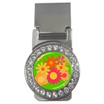 Groovy Mod Floral Money Clip (CZ)