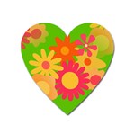 Groovy Mod Floral Magnet (Heart)