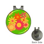 Groovy Mod Floral Golf Ball Marker Hat Clip