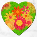 Groovy Mod Floral Jigsaw Puzzle (Heart)