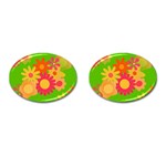 Groovy Mod Floral Cufflinks (Oval)