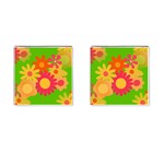 Groovy Mod Floral Cufflinks (Square)