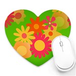 Groovy Mod Floral Heart Mousepad