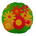 Groovy Mod Floral Large 18  Premium Round Cushion 