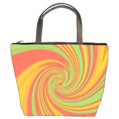 Green and orange twist Bucket Bags from ArtsNow.com Front