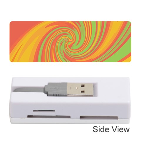 Green and orange twist Memory Card Reader (Stick)  from ArtsNow.com Front