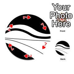 White and black harmony Playing Cards 54 (Round)  from ArtsNow.com Front - Heart7