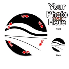 White and black harmony Playing Cards 54 (Round)  from ArtsNow.com Front - Diamond6