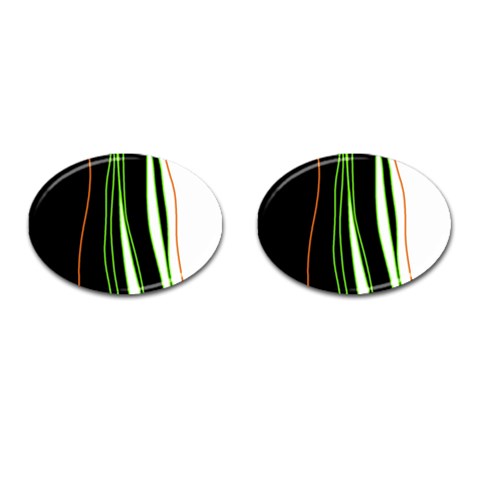 Colorful lines harmony Cufflinks (Oval) from ArtsNow.com Front(Pair)