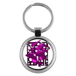 Something purple Key Chains (Round) 