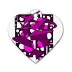 Something purple Dog Tag Heart (Two Sides)