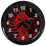 Red dragon Wall Clocks (Black)