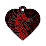 Red dragon Dog Tag Heart (One Side)