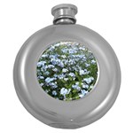 Blue Forget-me-not flowers Round Hip Flask (5 oz)