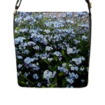 Blue Forget-me-not flowers Flap Messenger Bag (L) 