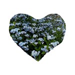 Blue Forget-me-not flowers Standard 16  Premium Flano Heart Shape Cushions