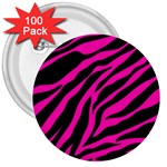 pink zebra  3  Button (100 pack)