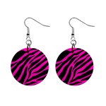 pink zebra  1  Button Earrings