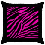 pink zebra  Throw Pillow Case (Black)