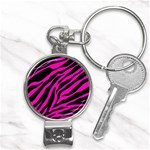 pink zebra  Nail Clippers Key Chain