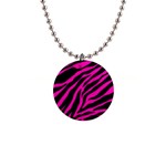 pink zebra  1  Button Necklace