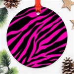 pink zebra  Round Ornament (Two Sides)