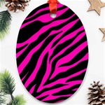 pink zebra  Oval Ornament (Two Sides)