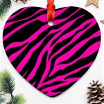 pink zebra  Heart Ornament (Two Sides)