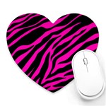 pink zebra  Heart Mousepad