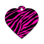 pink zebra  Dog Tag Heart (One Side)