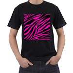 pink zebra  Men s T-Shirt (Black)